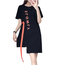 2022 New Summer Women T-Shirt Dresses Spring Popular Small Fresh Letter Vintage irregular Dress Short Short-Sleeved Dress Female 2024 - buy cheap