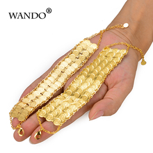 Браслет WANDO для женщин, мусульманская Арабская монета, знак денег, золотой цвет, блестящий браслет, металлическая монета, подарок wb155 2024 - купить недорого