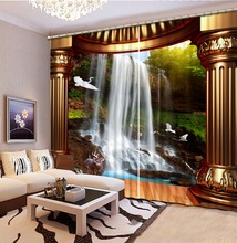 Nature personality style photo print 3d curtain European style Roman column waterfall curtain Blackout Shade Window Curtains 2024 - buy cheap