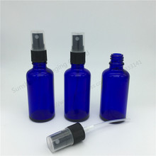 Hot sale 10 pcs 50 ml BLUE glass bottle with lotion sprayer, Essential Oil Spray Glass Bottle  factory wholesale 2024 - buy cheap