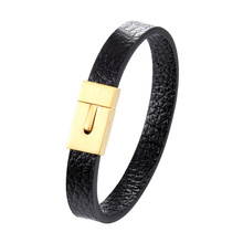 2019 Top Quality Leather Bracelet Bangle Jewelry Stainless Steel Men's Bracelet Women's Bracelet Gift Preferred Homens Pulseira 2024 - buy cheap