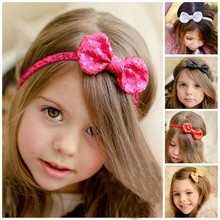 14pcs/lot Handmade Headwear Elastic Glitter Headband with Embroidery Sequin Bow girl's Boutique Jewelry FDA208 2024 - buy cheap