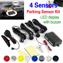 Sensor de aparcamiento con LED para coche, 4 sensores de 22mm, 12V, asistencia inversa, sistema de control de Radar de marcha atrás, envío gratis 2024 - compra barato
