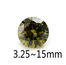 Gemas sintéticas de circonia cúbica para joyería, 50 Uds., 3,25 ~ 20mm, forma redonda, suelta, Color verde oliva, AAAAA 2024 - compra barato