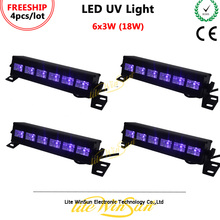 Litewinsune 4pcs 6*3W LED UV Wash Light 18W Purple Ultraviolet Party Bar Washer Lighting LED 2024 - buy cheap