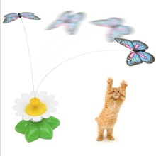 Newest Funny Pet Cat Toys Kitten Play Toy Electric Rotating Butterfly Bird Steel Wire Cat Teaser For Pet Kitten Toys 2024 - buy cheap