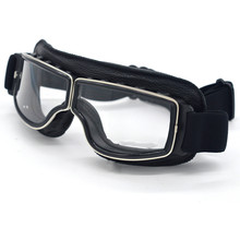 Óculos de proteção da motocicleta do vintage piloto retro jet capacete eyewear motocross óculos moto óculos 4 cor lente 2024 - compre barato