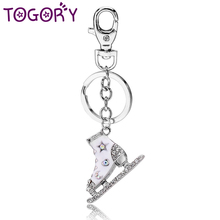 TOGORY Skate Shoes Key Chains Rings Holder Flower Star Crystal Rhinestone Purse Bag Buckle Pendant Keyrings KeyChains 2024 - buy cheap