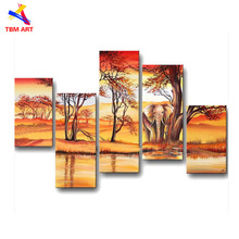 African Landscape Canvas Painting Picture Wall Art  Home Decoration  Hand painted Modern Abstract Oil Painting on Canvas TH151 2024 - buy cheap