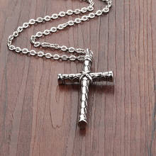 Vintage Jesus Cross Pendant Necklace For Men Stainless Steel Engraved Cross Chain Necklace Neck Choker Male Jewelry Accessories 2024 - buy cheap