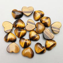 Fashion Natural tiger eye stone beads charms heart CAB CABOCHON no hole for jewelry making Wholesale 24pcs/lot 2024 - buy cheap