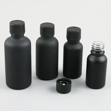 Botella de aceite esencial de vidrio negro mate, rellenable, con tapas forradas de cono nálico negro, 5ml, 10ml, 15ml, 20ml, 30ml, 50ml, 100ml, 12 Uds. 2024 - compra barato