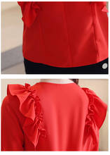 fashion flare long sleeve women chiffon blouse shirt ruffles V collar women shirts office blouse womens tops and blouses B25 2024 - buy cheap