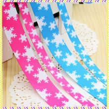 Free Shipping Snowflake 4 Options Printed Grosgrain Ribbon Hairbow Headwear Party Decoration Diy Wholesale OEM P3571 2024 - buy cheap