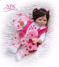 19 Inch full body silicone bebes Reborn Baby Doll Touch Real fashion children's day gifts toys Baby Doll New Designed Xmas Gifts 2024 - buy cheap