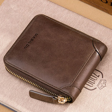 Men's Wallets Vintage Oil Wax Leather Short Wallet Small Genuine Leather Men Wallet Zipper Male Multifunction Slim Coin Purse 2024 - buy cheap