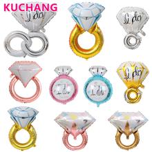 50pcs Rose Gold Diamond Ring Foil Helium Balloon Wedding Engagement I Do Hen Party Miss to Mrs Decoration Bridal Shower Suppiesl 2024 - buy cheap