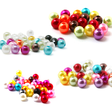 Cuentas de perlas de imitación de ABS de varios colores, 4mm, 6mm, 8mm, 10mm, cuentas de perlas de imitación redondas, cuentas espacisueltas para fabricación de DIY, collar de pulsera 2024 - compra barato