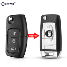 KEYYOU-funda para llave de coche, carcasa para mando a distancia, abatible, modificada, 10x3 botones, Fob, para Ford Focus 2 3 Fiesta Mk C Max K 2024 - compra barato