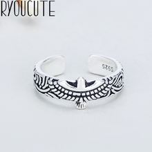 Punk Retro Real Silver Color Eagle Wing Rings for Women Luxury Bohemian Vintage Statement Jewelry Antique Finger Big Ring 2024 - buy cheap