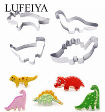 Dinosaur Cookie Cutter Mold 4pcs Stainless Steel Fondant Biscuit Cutter Baking Tool 2024 - buy cheap