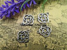 20pcs  Knot Charms  Knot Pendants Antiqued Silver Tone Double Sided 15 x 15 mm 2024 - buy cheap