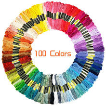 100 Skeins Rainbow Colors Cross Stitch Thread Cotton Embroidery Floss Sewing Craft Friendship Bracelets DIY 2024 - buy cheap