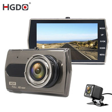 Видеорегистратор HGDO, 4-дюймовый видеорегистратор с двойным объективом 1080P FHD, Автоматическая Автомобильная камера с ночным видением, g-сенсор, циклическая запись 2024 - купить недорого