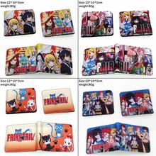 Anime Fairy Tail Natsu Lucy Pu Short wallet Bifold Photo Card Holder Layers leather Boys Girls Coin zipper Pocket colours Purse 2024 - buy cheap