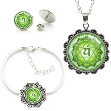 Yoga Buddhist om symbol Art Picture new fashion indian turkish dubai jewellery sets necklace earrings bracelets sets 2024 - buy cheap