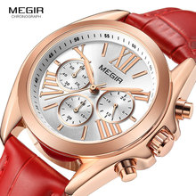 Meigr relógio de pulso feminino de luxo, fashion casual 30 m à prova d'água, relógios de quartzo com pulseira de couro genuíno, esportivo, elegante 2024 - compre barato