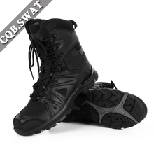 Ботинки мужские тактические, военные армейские ботинки черного цвета, на молнии, из воловьей кожи, для активного отдыха, скалолазания, походов 2024 - купить недорого