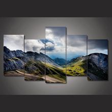 Canvas Painting Home Decor Frame 5 Pieces Sunset Rocky Mountain Poster Modular Print Bamboo Forest Pictures Living Room Wall Art 2024 - buy cheap