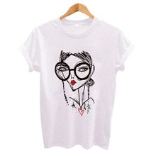 Hipster Cool Girl Print Women t shirt 2020 Summer Short sleeve O Neck Harajuku t-shirt Casual Plus size Women's clothing 2024 - buy cheap