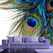 Beibehang-Papel tapiz personalizado, murales estéreo 3d, Papel tapiz de plumas de pavo real para sofá, mural de pared, Papel de pared 3d 2024 - compra barato