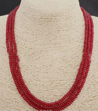 GENUINE TOP NATURAL 3 Rows 2X4mm RED  BEADS NECKLACE 2024 - buy cheap