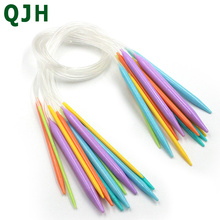 High Quality 80CM 12pcs/set Plastic ABS Ring Knitting Needles Circular Double Pointed Sweater Needle Weaving Knitting Tools 2024 - buy cheap