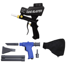 Conjunto 2 em 1 de pistola pneumática portátil, conjunto de pistola de pulverização, airbrush, sandblaster, com ferramenta de acessórios/preta 2024 - compre barato