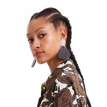Vodeshanliwen ZA New Ethnic Shell Earrings For Women Fashion Bohemian Geometric Wood Statement Big Earrings 2019 Accessories 2024 - buy cheap