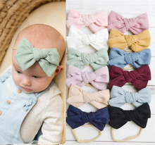 36Pcs/lot, Wholesale Cotton Fabric Hair Bow Baby Headbands,Girls Elastic Nylon Headbands, Kids Women Headwarp Hair Accessories 2024 - buy cheap