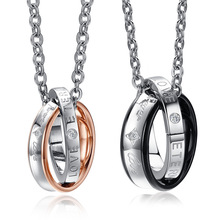 Couple Necklace 316L Stainless Steel Lovers Necklace Fashion Jewelry Romantic Lovers Pendant Necklaces 2024 - buy cheap