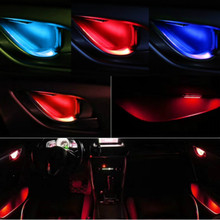 JURUS-manija de puerta de luces interiores LED Universal, luz Interior, reposabrazos, iluminación, barandilla, Lámpara decorativa, accesorios para coche, 4 Uds. 2024 - compra barato