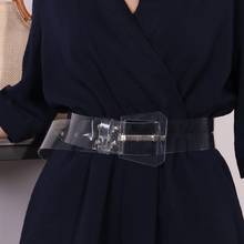 New fashion transparent belts women PVC Wide waist Belt Big Pink buckled Decoration Belt for Ladies Girdle 2024 - buy cheap