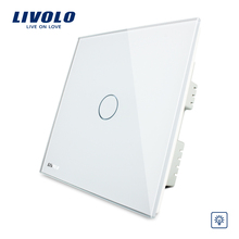 Livolo, interruptor de toque, padrão do reino unido, ac 220-250v VL-C301D-61, painel de vidro de cristal branco, interruptor de dimmer da tela de toque da luz da parede 2024 - compre barato