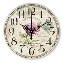 Hermosa Gran Reloj de Pared Decorativos Para El Dormitorio de Garantía 3 Años de La Vendimia Decoración Del Hogar Del Reloj de Pared Con Silent Movimiento Reloj de Regalo 2024 - compra barato