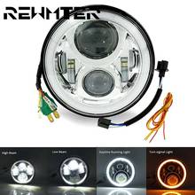 Faro delantero de 7 pulgadas con forma de Halo Para motocicleta, faros Led de Ojos de ángel Para chico gordo con cola muy suave, lámpara de rey Para carretera, Accesorios Para Jeep 2024 - compra barato