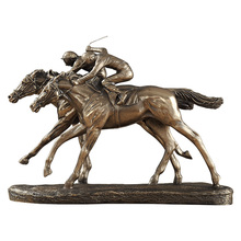 WU CHEN LONG Creative Horse Racing Statue Cold Cast Copper Animal Figurine Art Resin Crafts Home Decoration Accessories R1409 2024 - buy cheap