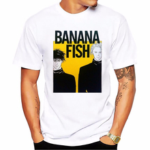Новое поступление, горячая Распродажа Банановая рыба аниме футболка мужская хипстерская 100% хлопковая футболка с короткими рукавами футболка с круглым вырезом белая одежда 2024 - купить недорого