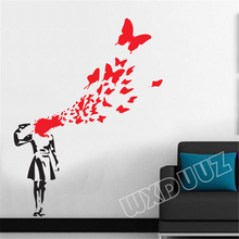 Butterfly suicide girl vinyl wall stickers stickers decals home decoration Removable Wall Decals Poster Wall Sticker U1024 2024 - buy cheap
