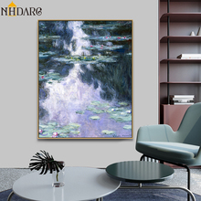 Claude Monet Lírios De Água HD Estilo Impressionista Pintura Cópia Da Lona Arte Tamanho Grande Parede Pictures for Living Room Home Decor 2024 - compre barato